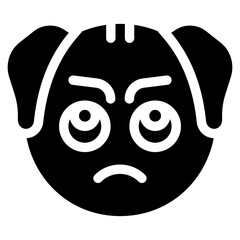 Vector Icon Annoyed, Dog, Animal, Wildlife, Dog Emoji