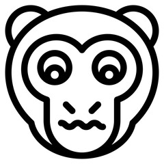 Vector Icon Nervous, Monkey, Animal, Wildlife, Pet