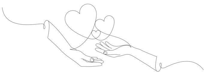 Love shaped hand and line illustration vector design for Valentine's Day 5