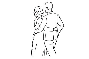 Couple Love Line Art Heartfelt Connection Drawing