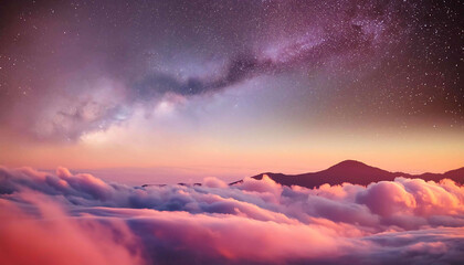 Fototapeta premium Mountain Skies: Capturing the vibrant transitions from sunrise to sunset, amidst the natural beauty of clouds, sun, and sky