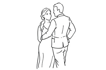 Couple Love Line Art Soulmates Artistic Design