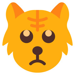 sad, cat, animal, wildlife, cat emoji Icon