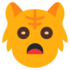 nervous, cat, animal, wildlife, cat emoji Icon
