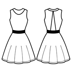 Skater Dress for girl front and back view