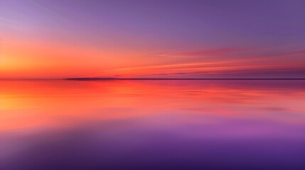 Fototapeta premium Mesmerizing Sunset Reflection Minimalist Abstract Landscape with Vibrant Color Gradients