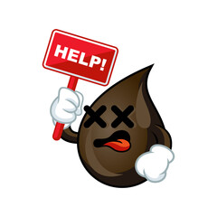 Oil drop holding help sign.