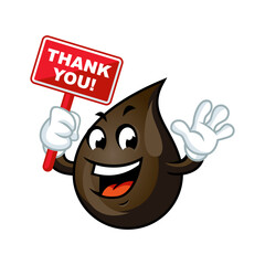 Oil drop holding sign.