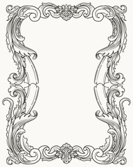 Vintage baroque frame with ornament in Victorian style
