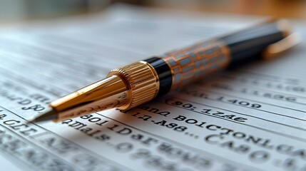 A pen resting on a document.