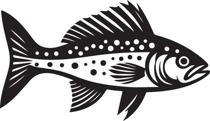 fish silhouette  cut out vector icon