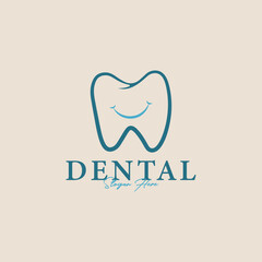 dental logo icon and symbol, teeth logo vector illustration minimalist design.