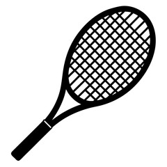 Tennis racket black silhouette 