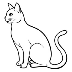 Cat silhouette with white background