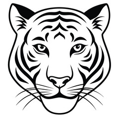 Tiger head silhouette vector style with white background