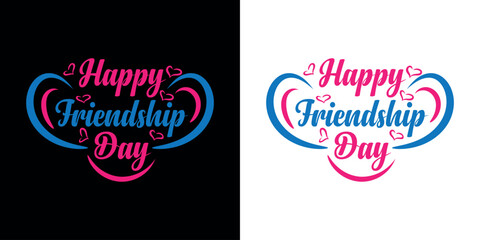 Happy Friendship day vector typography colorful design to use on Greeting Cards, Posters, Mugs, T-Shirts