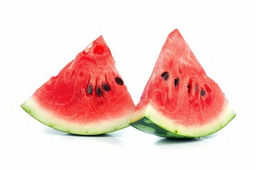 Fresh Watermelon Slices on White Background