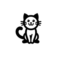 cute playful cat logo vector illustration template design