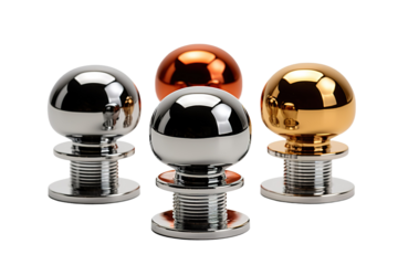 The Enigmatic Dance of Chrome Balls on White or PNG Transparent Background.