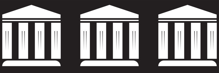 Bank icon set. bank vector icon, museum, university