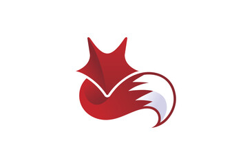Creative abstract gradient cute fox  logo vector symbol icons illustration  