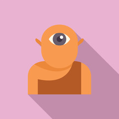 One eyed monster, looking alien character with big eye, futuristic mutant with superpower