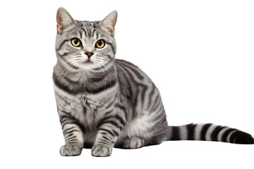 Obraz premium The Zen Cat Atop the White Canvas on White or PNG Transparent Background.