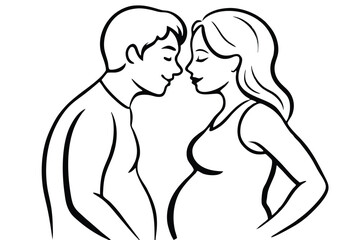 Pregnant Women Line Art Radiant Mother Drawin