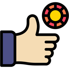 Vector Icon Bet, Like, Gambling, Casino, Party