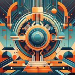 Fototapeta premium Modern Technology Abstract Background- A contemporary background featuring elements of mode_1(190)