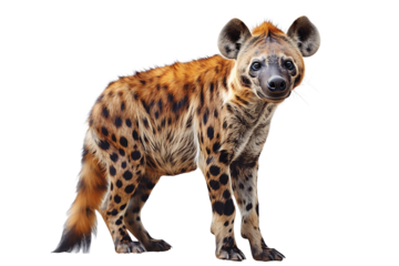 Spotted hyena isolated on White transparent Background