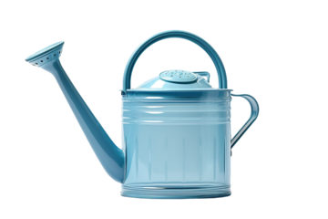 Whimsical Blue Watering Can of Tranquility on White or PNG Transparent Background.