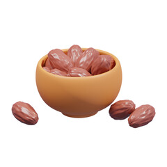 brown dates fruit 3d illustration