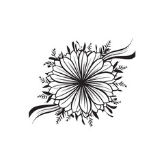 Set of elegant floral logo elements