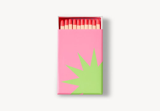 Flatlay Matchbox Mockup With Generative AI
