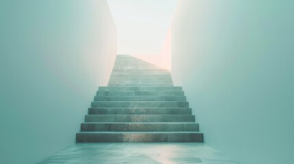 Ascend to Enlightenment - Minimalist Abstract Staircase Wallpaper for Self-Improvement Journey