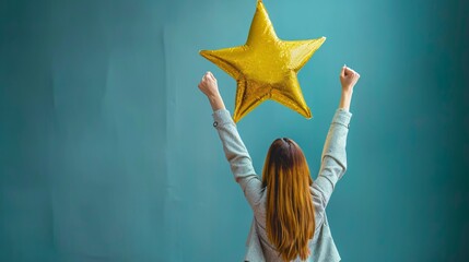 Exceptional employee, proficient leader, top-performing staff, outstanding achievement, recognition, superior businesswomen with outstanding star rating.