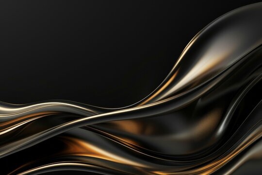 Elegant black background with a smooth gold curve and matte texture, designed for sophisticated presentations and professional PowerPoint templates with ample white space for text.