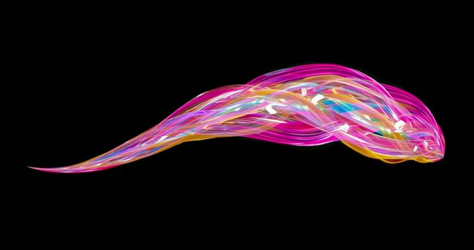 Abstract stream looping effect on black overlay background. Motion content for your design.