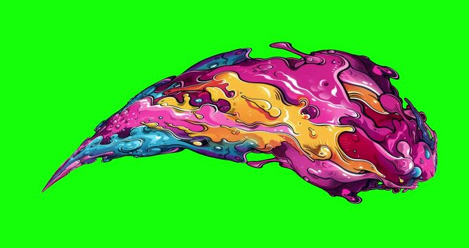 Comic stream looping effect on green screen background. Motion content for your design.