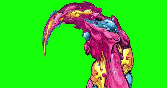 Comic stream looping effect on green screen background. Motion content for your design.