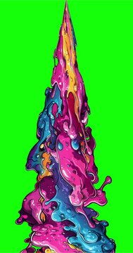 Comic stream looping effect on green screen background. Motion content for your design.