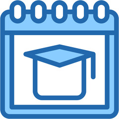 Vector Icon Graduation, Calendar, Time And Date, Education, Graduation Hat