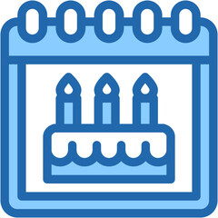 Vector Icon Birthday, Cake, Calendar, Time And Date, Event