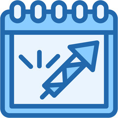 Vector Icon Celebration, Calendar, Time And Date, Firecracker, Festival