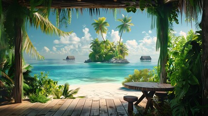 Fototapeta premium Tropical Beach Picnic Spot
