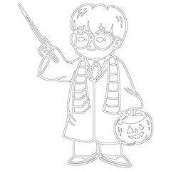 Young Wizard Boy Cartoon Vector Illustration