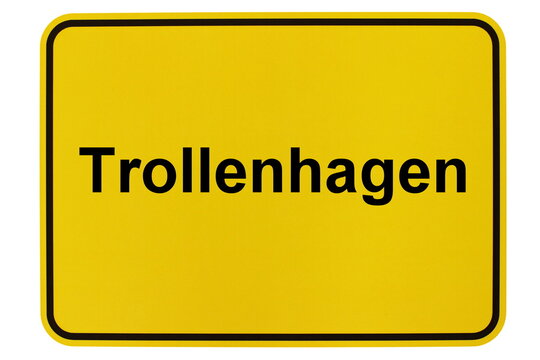 Illustration eines Ortsschildes der Gemeinde Trollenhagen in Mecklenburg-Vorpommern