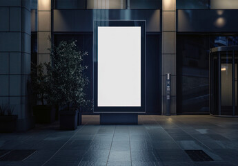 Night Ad Sign Mockup With Generative AI
