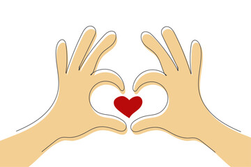Obraz premium love hand sign vector 